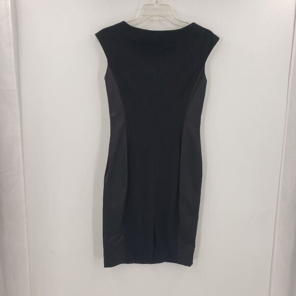 KAREN MILLEN womens black cotton with satin sides dress (no size tag) - Picture 2 of 7